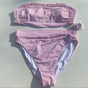 Pinstripe High Waist Bikini